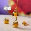 Natural old wax lock bag, small drip, diy jewelry accessories, crystal accessories, ancient method sand gold accessories, copper-plated real gold, high color retention details Picture